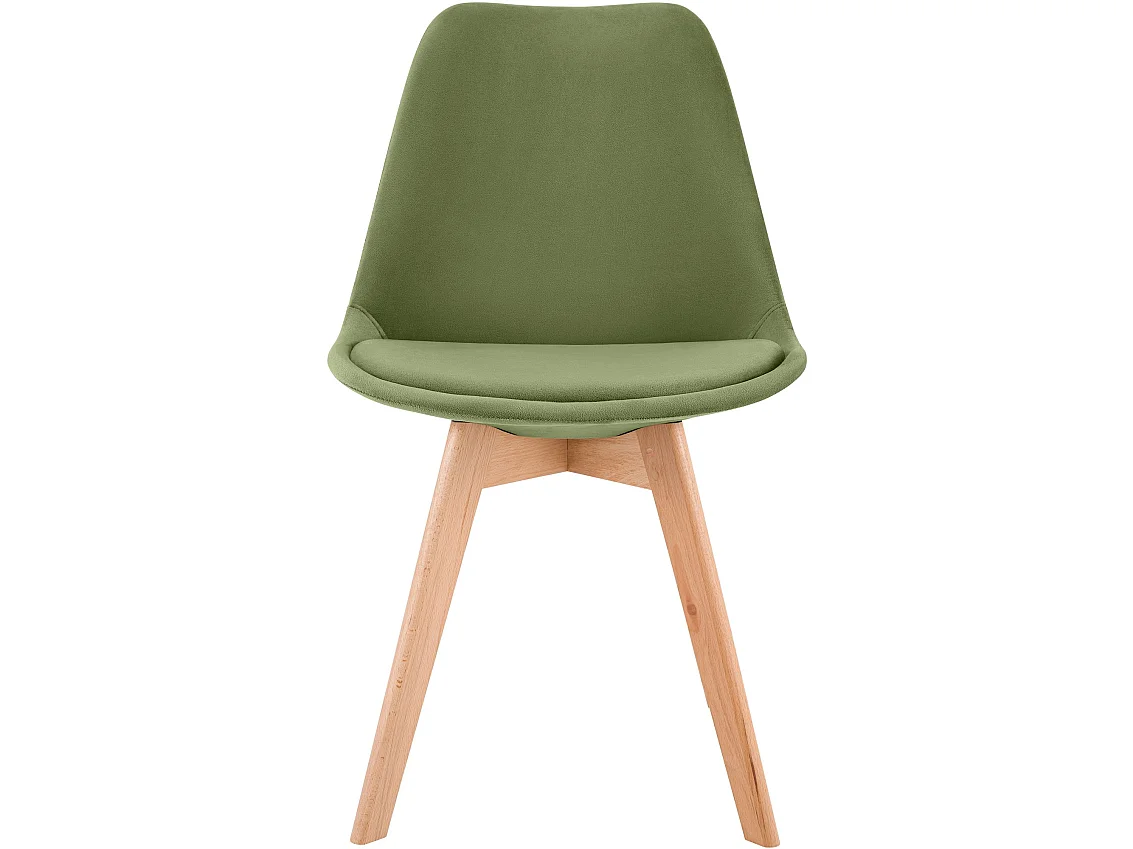 Lot de 4  chaise salle à manger - Velours - Vert clair - Linares