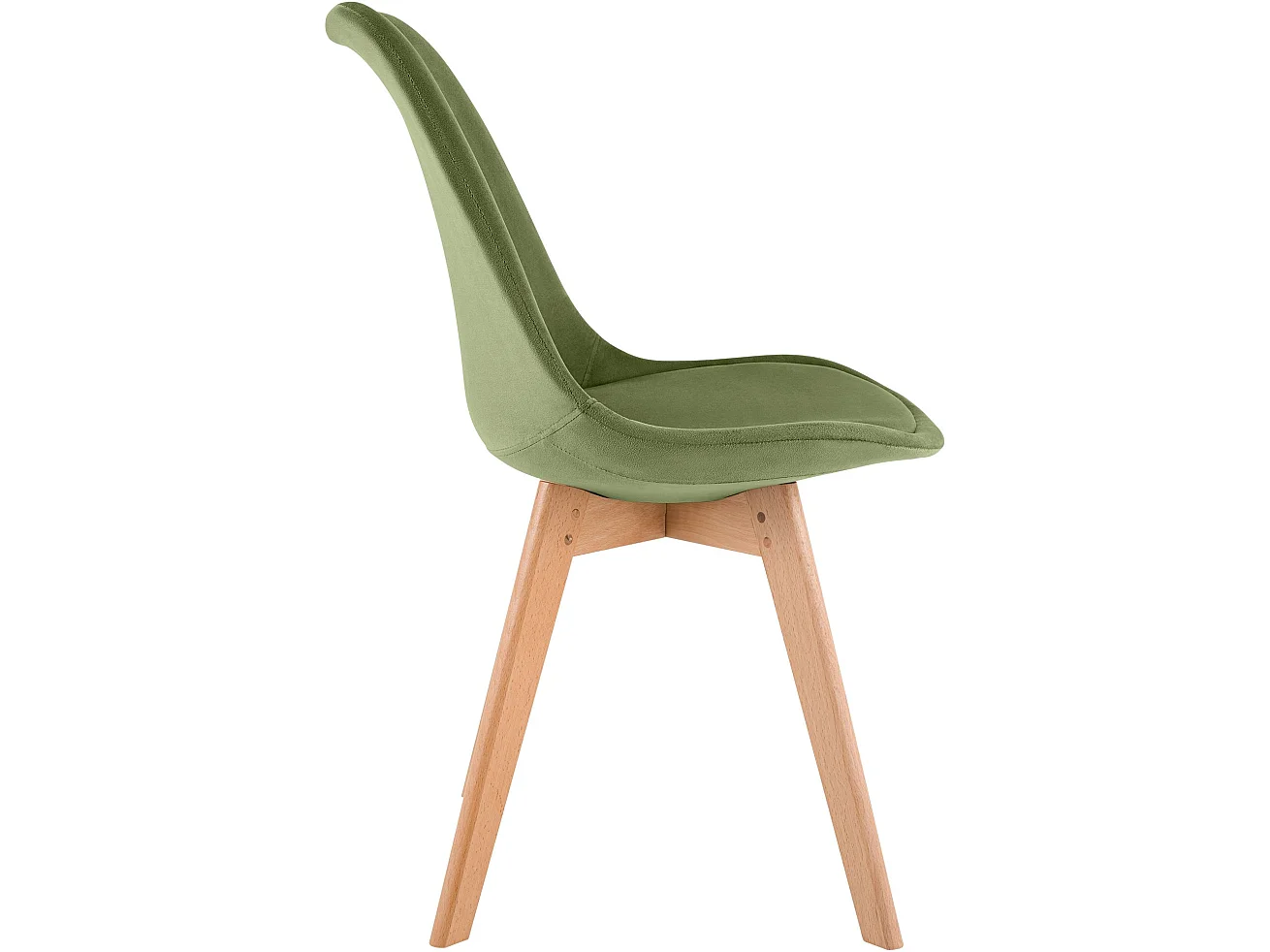 Lot de 4  chaise salle à manger - Velours - Vert clair - Linares