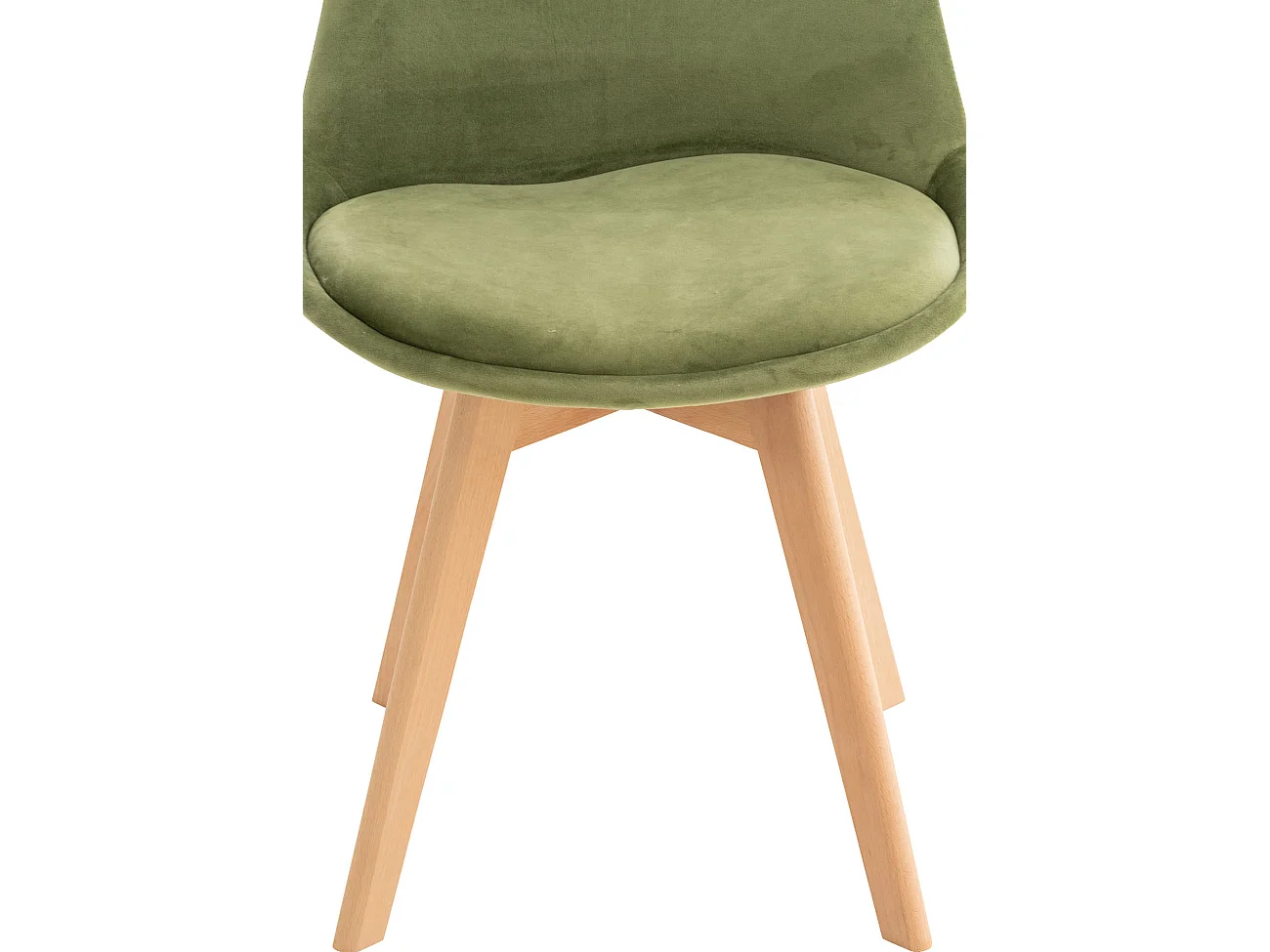 Lot de 4  chaise salle à manger - Velours - Vert clair - Linares