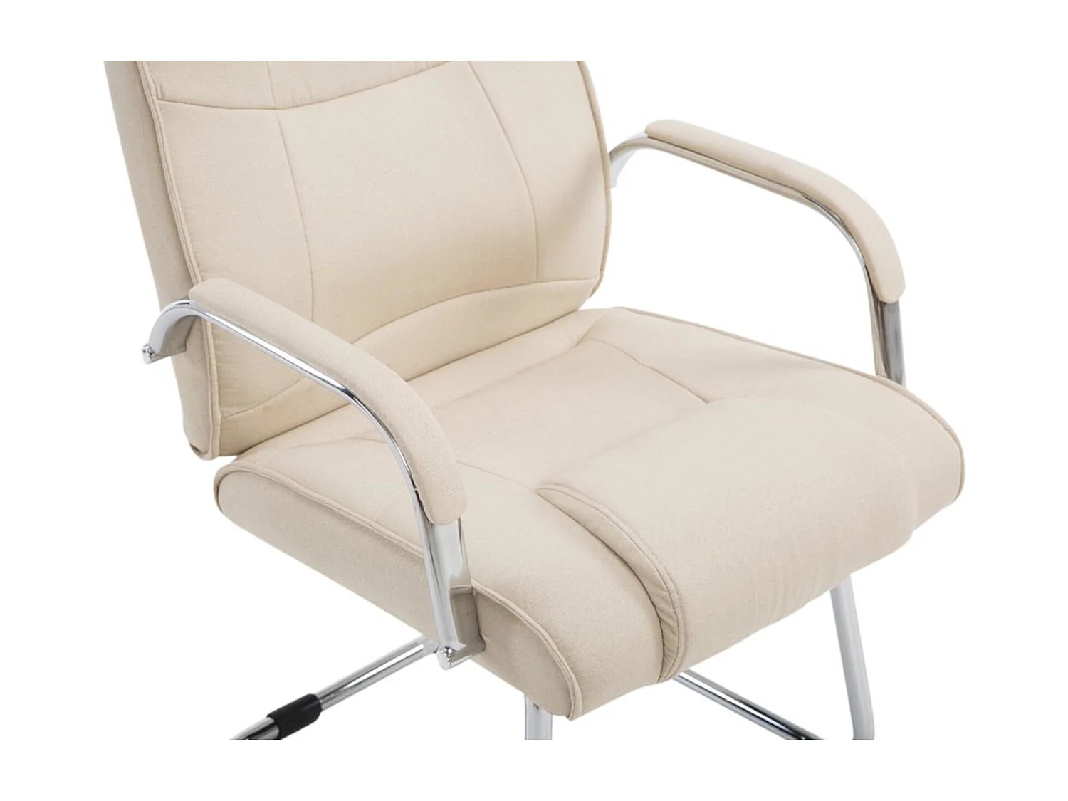 2er Set Freischwinger Stuhl - Stoff & natura - creme - Attila