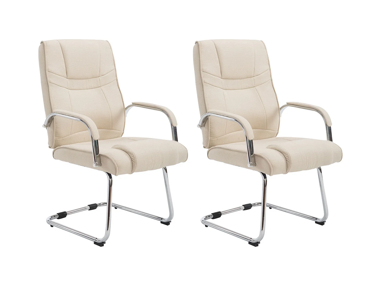 Lot de 2  chaises oscillantes - Tissu & Nature - Crème - Attila