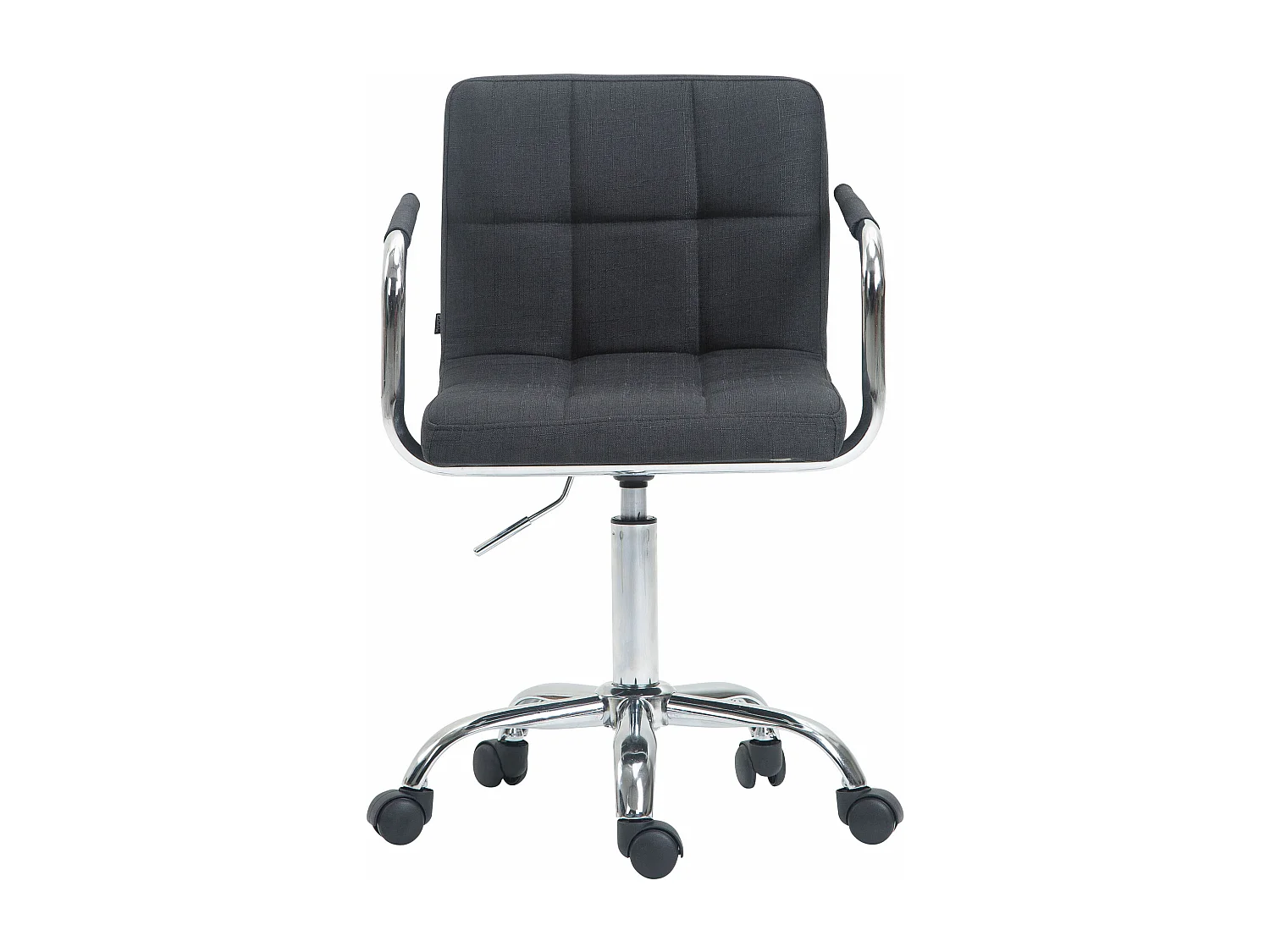 Chaise de bureau - Tissu & Métal chromé - Gris foncé - Lucy V2