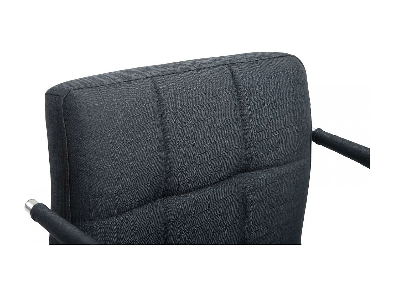 Chaise de bureau - Tissu & Métal chromé - Gris foncé - Lucy V2