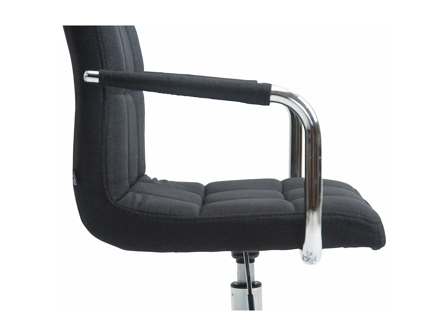 Chaise de bureau - Tissu & Métal chromé - Gris foncé - Lucy V2