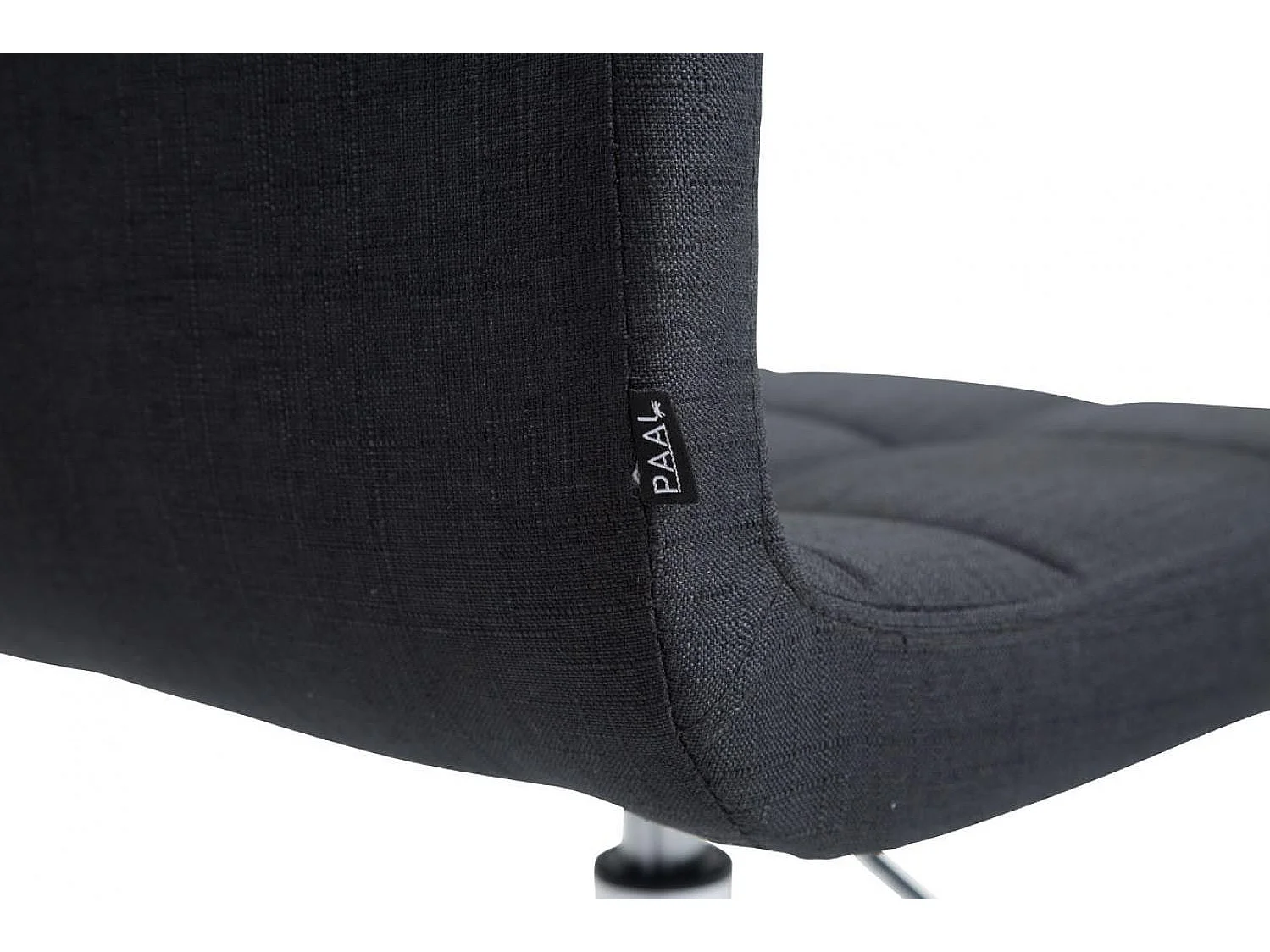 Chaise de bureau - Tissu & Métal chromé - Gris foncé - Lucy V2