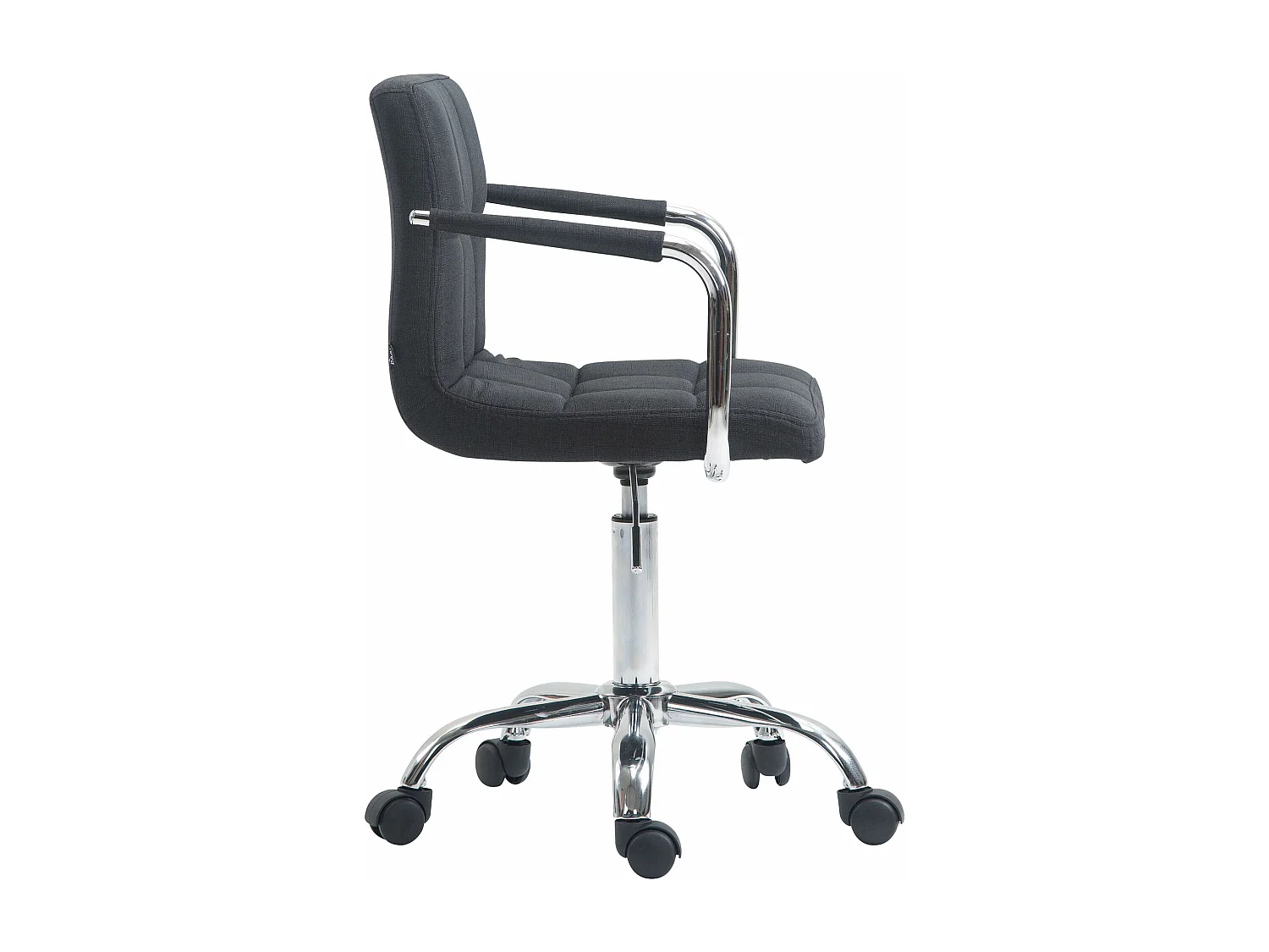 Chaise de bureau - Tissu & Métal chromé - Gris foncé - Lucy V2