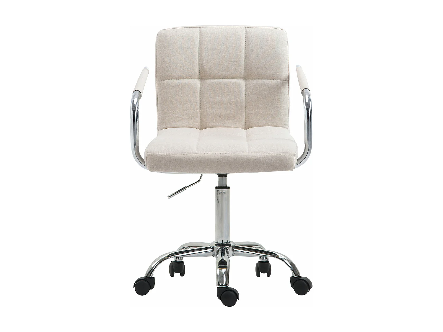 Chaise de bureau - Tissu & Métal chromé - Beige - Lucy V2