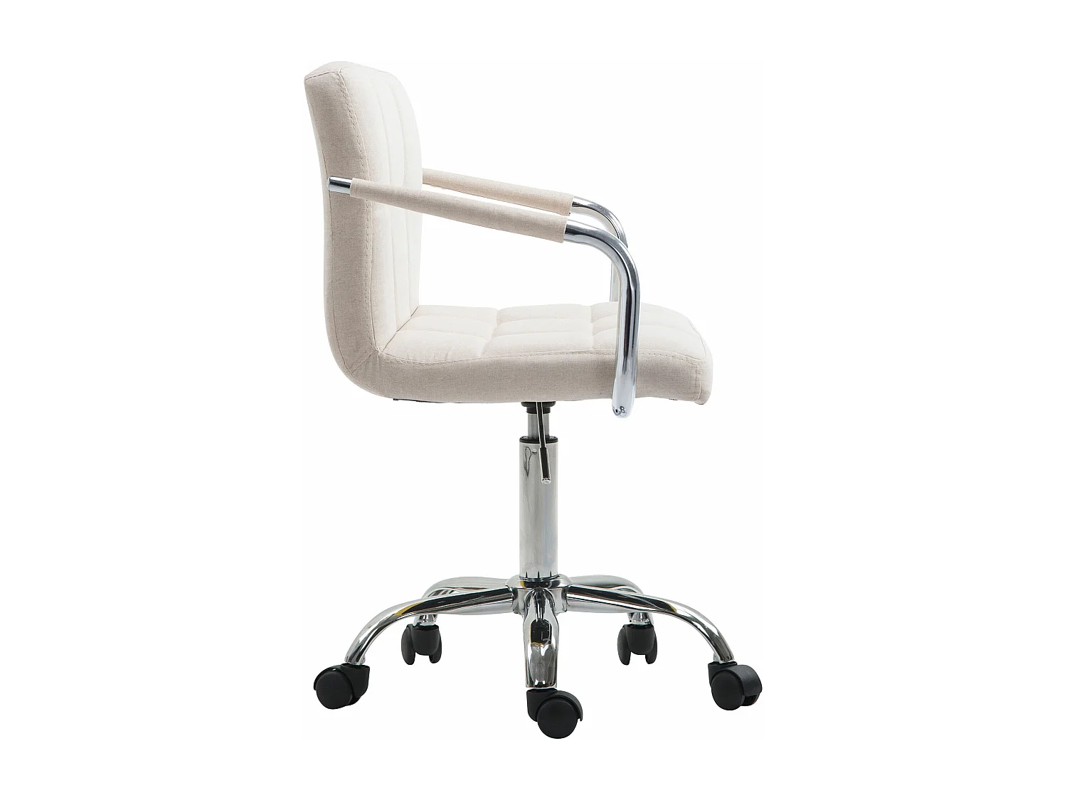 Chaise de bureau - Tissu & Métal chromé - Beige - Lucy V2