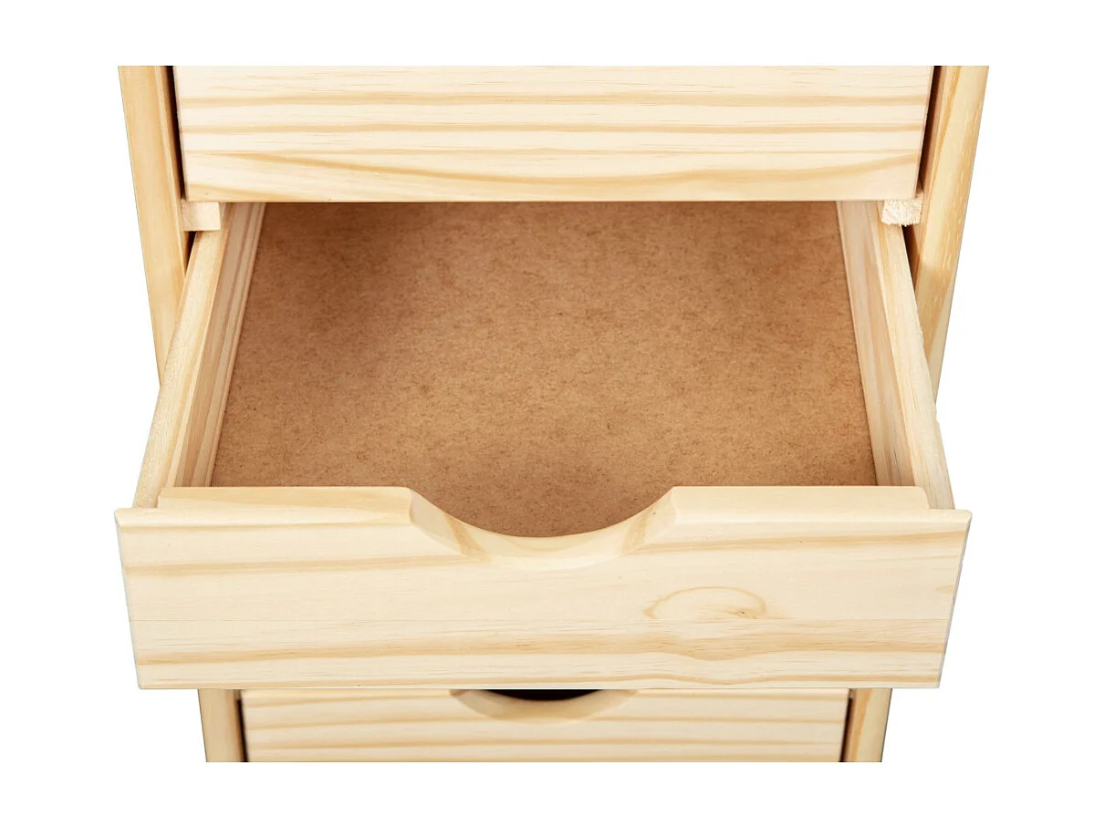 Caisson de Bureau 6 Tiroirs "School" 65cm Naturel