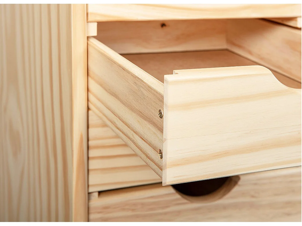 Caisson de Bureau 6 Tiroirs "School" 65cm Naturel