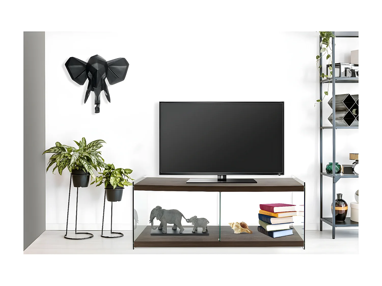 Meuble TV Design "Elementary" 120cm Marron Clair