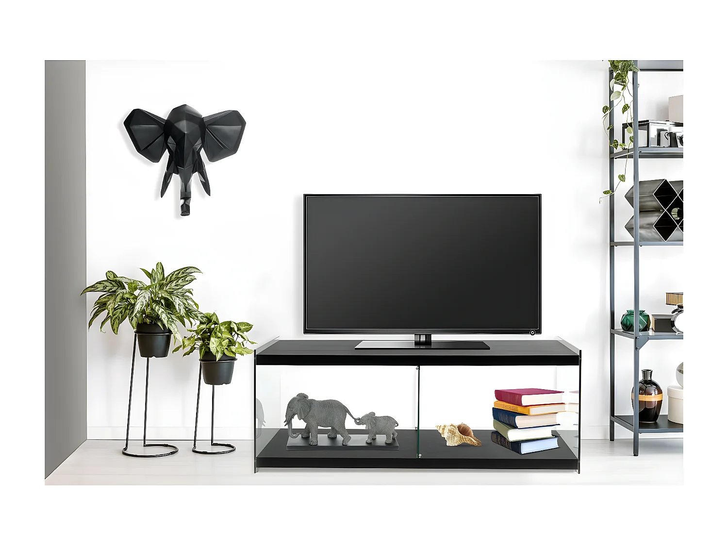 Meuble TV Design "Elementary" 120cm Noir