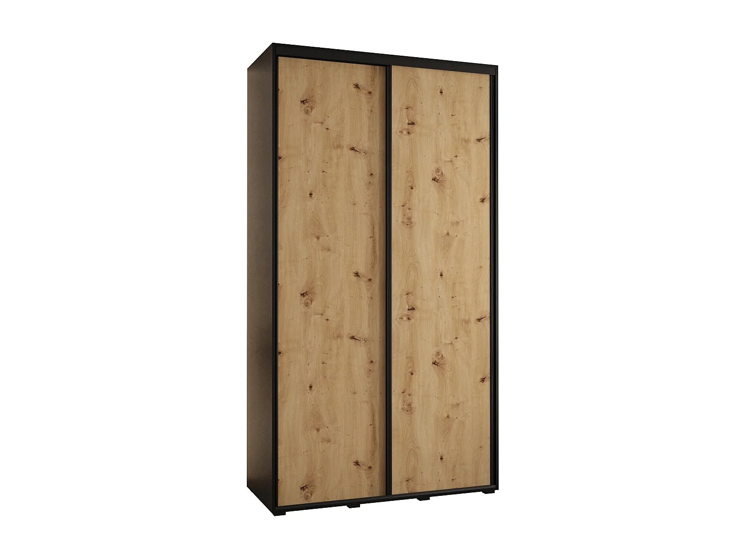 ARMOIRE DAVOS 1 À PORTES COULISSANTES 235,2/130/60 2 portes (Noir/Artisan/Noir)