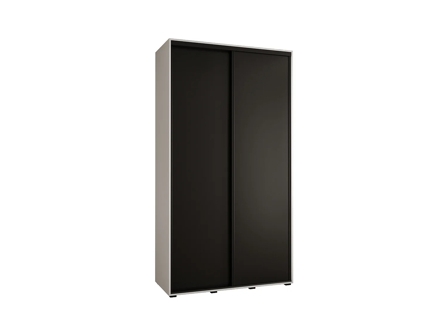 ARMOIRE DAVOS 1 À PORTES COULISSANTES 235,2/140/45 2 portes (Blanc/Noir/Noir)