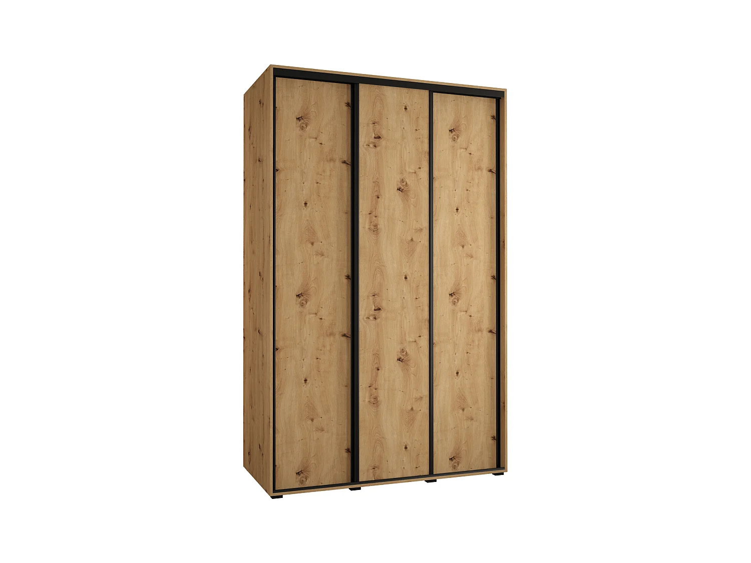 ARMOIRE DAVOS 1 À PORTES COULISSANTES 235,2/150/45 3 portes (Artisan/Artisan/Noir)