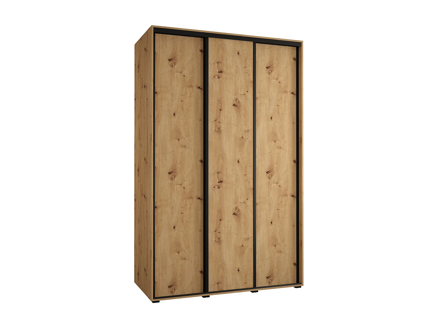 ARMOIRE DAVOS 1 À PORTES COULISSANTES 235,2/150/45 3 portes (Artisan/Artisan/Noir)