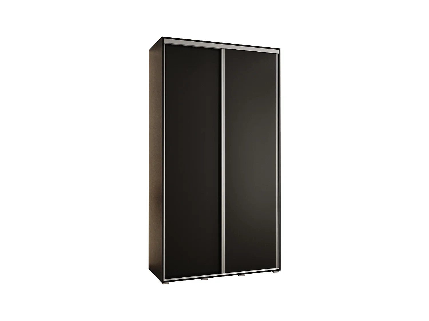 SCHWEBETÜRENSCHRANK DAVOS 1 235,2/140/60 2-türig (Schwarz/Schwarz/Silber)
