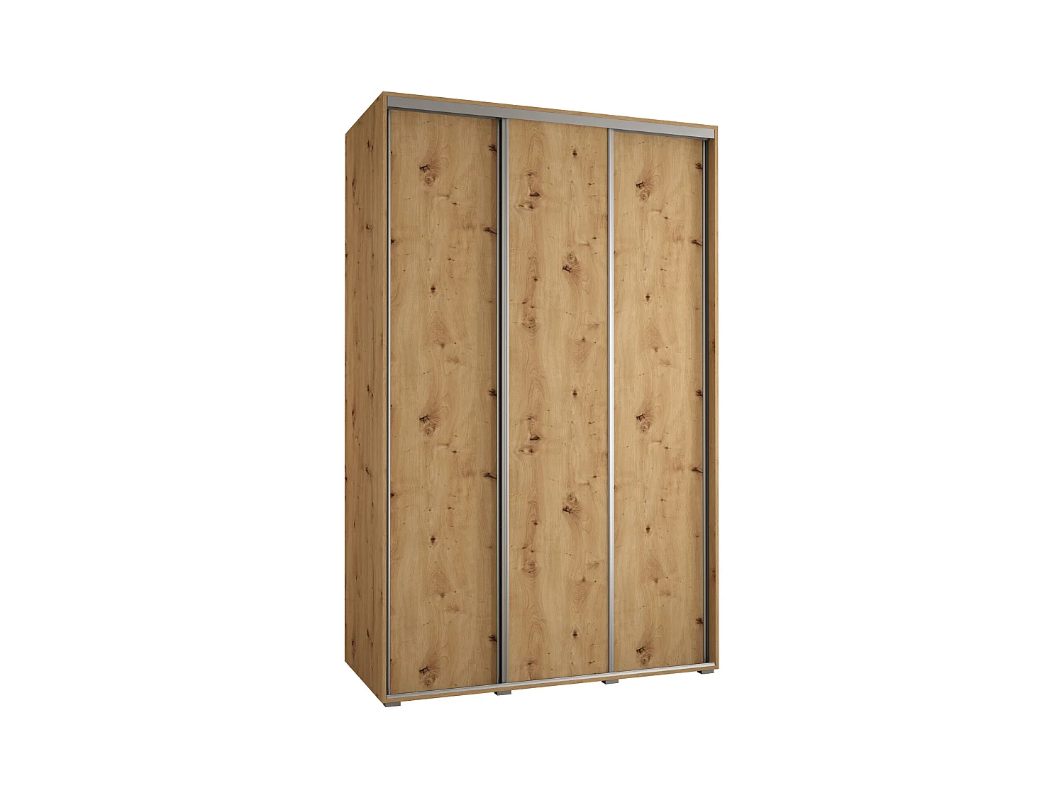 ARMOIRE DAVOS 1 À PORTES COULISSANTES 235,2/150/60 3 portes (Artisan/Artisan/Argent)