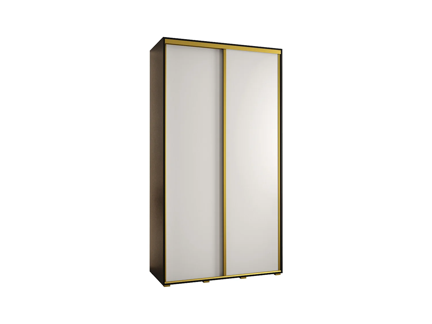 SCHWEBETÜRENSCHRANK DAVOS 1 235,2/140/60 2-türig (Schwarz/Weiß/Gold)