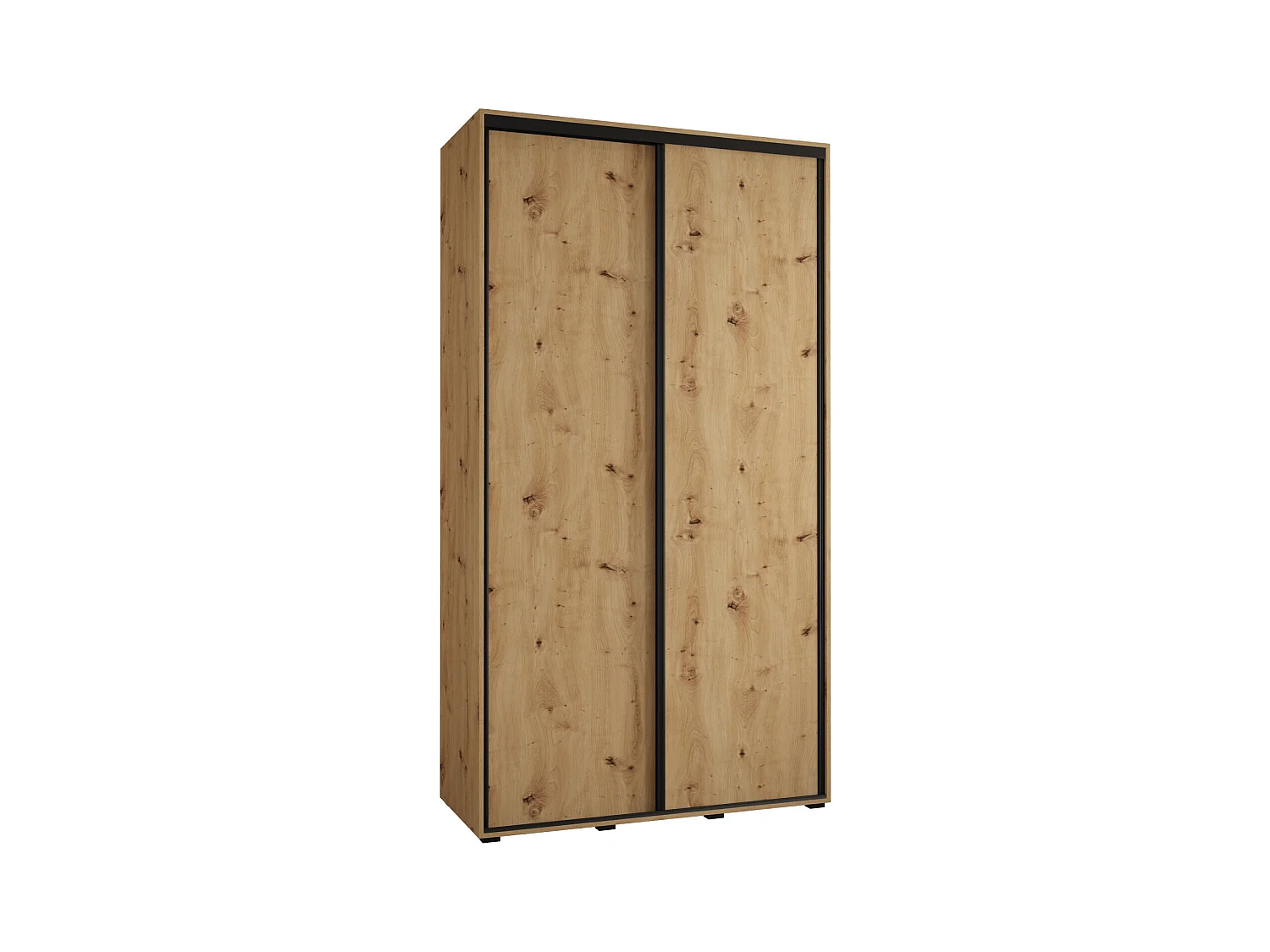 ARMOIRE DAVOS 1 À PORTES COULISSANTES 235,2/130/45 2 portes (Artisan/Artisan/Noir)