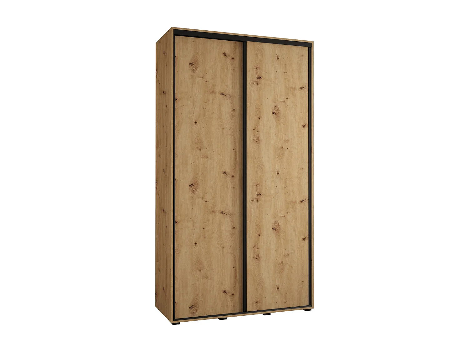 ARMOIRE DAVOS 1 À PORTES COULISSANTES 235,2/130/45 2 portes (Artisan/Artisan/Noir)