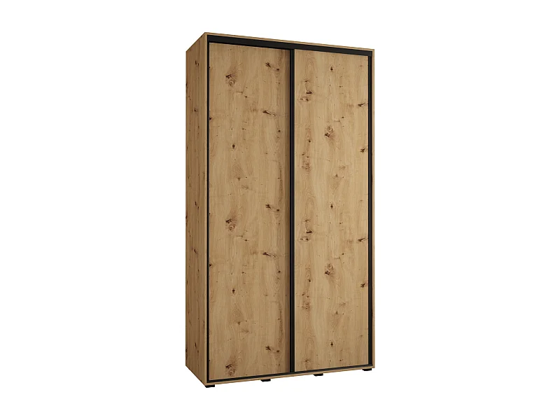 ARMOIRE DAVOS 1 À PORTES COULISSANTES 235,2/130/45 2 portes (Artisan/Artisan/Noir)