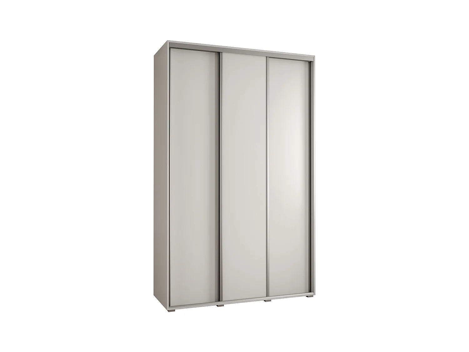 ARMOIRE DAVOS 1 À PORTES COULISSANTES 235,2/150/60 3 portes (Blanc/Blanc/Argent)
