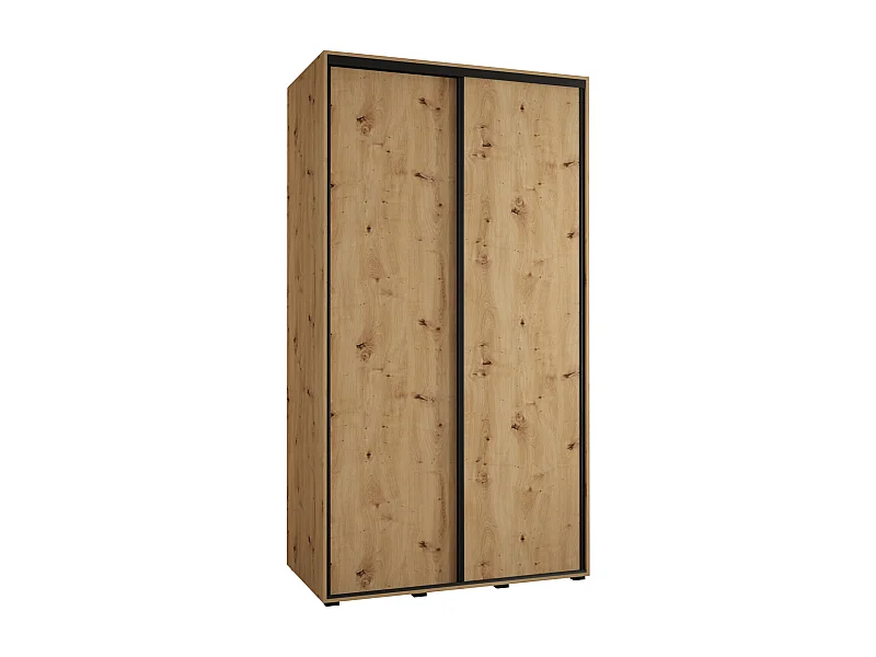 ARMOIRE DAVOS 1 À PORTES COULISSANTES 235,2/130/60 2 portes (Artisan/Artisan/Noir)