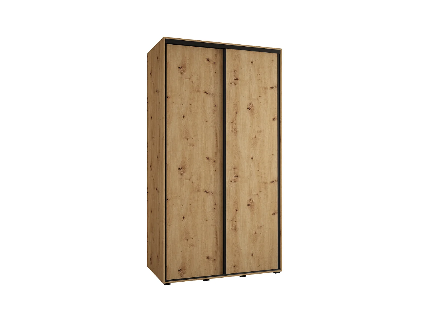 ARMOIRE DAVOS 1 À PORTES COULISSANTES 235,2/130/60 2 portes (Artisan/Artisan/Noir)