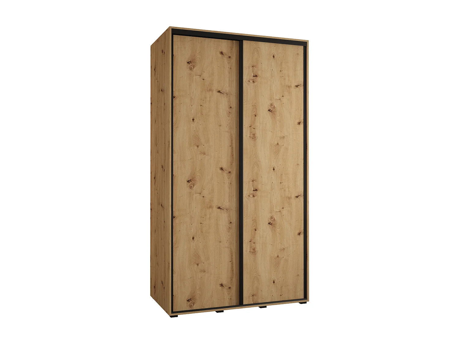 DAVOS 1 KLEDINGKAST MET SCHUIFDEUREN 235,2/130/60 2 deuren (Artisan/Artisan/Zwart)