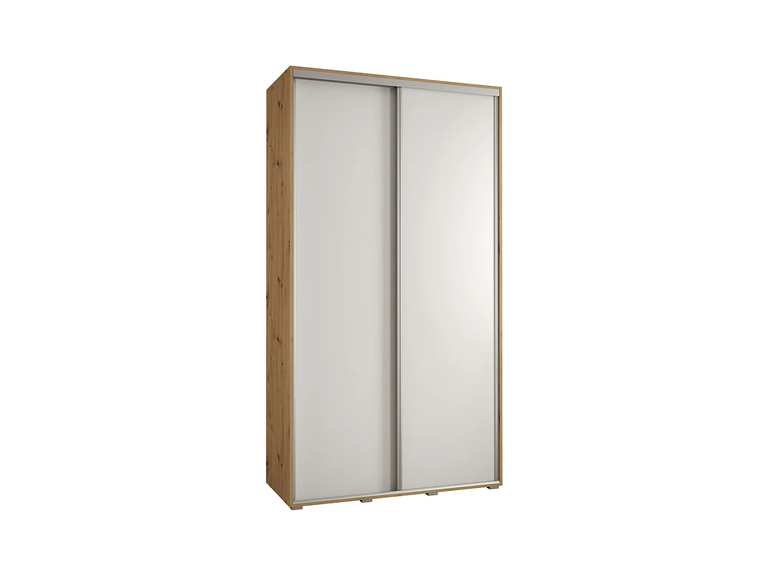 ARMOIRE DAVOS 1 À PORTES COULISSANTES 235,2/140/60 2 portes (Artisan/Blanc/Argent)