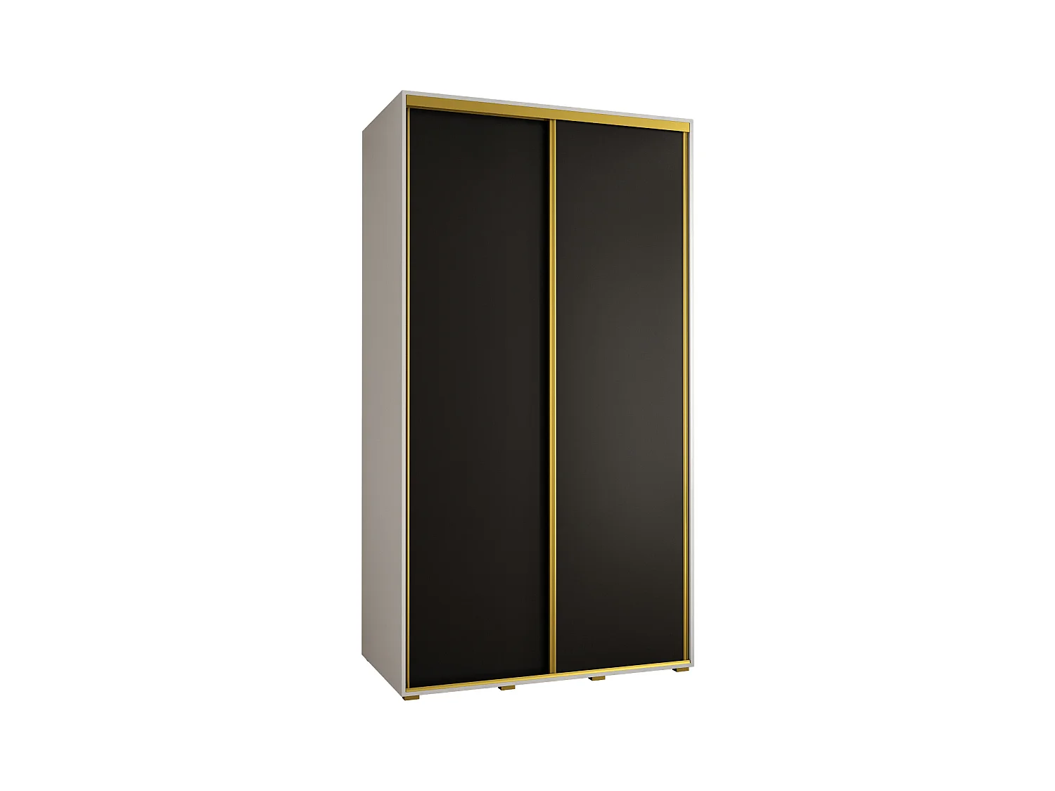 SCHWEBETÜRENSCHRANK DAVOS 1 235,2/130/60 2-türig (Weiß/Schwarz/Gold)