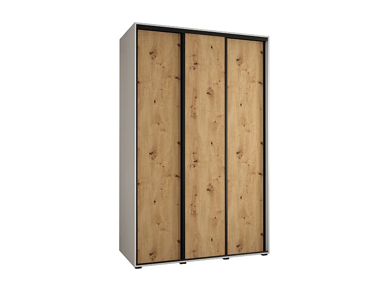 ARMOIRE DAVOS 1 À PORTES COULISSANTES 235,2/150/60 3 portes (Blanc/Artisan/Noir)