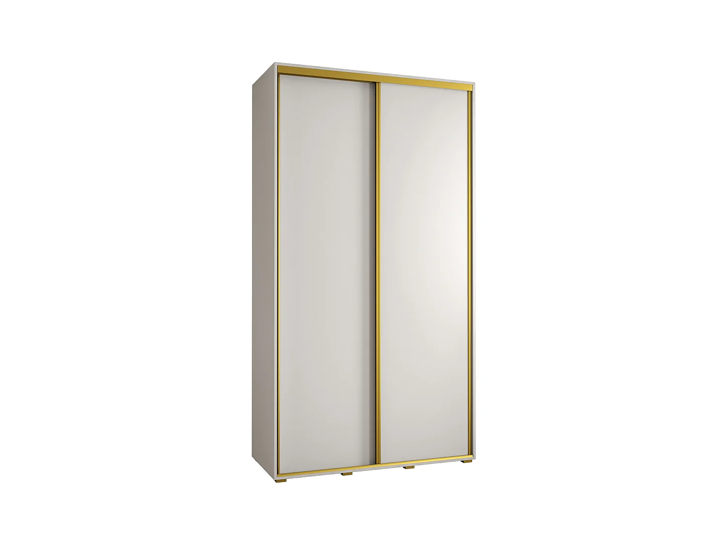 SCHWEBETÜRENSCHRANK DAVOS 1 235,2/140/60 2-türig (Weiß/Weiß/Gold)