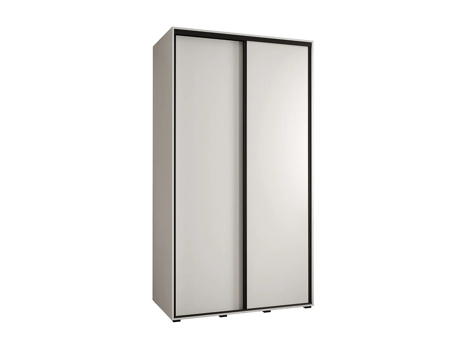 ARMOIRE DAVOS 1 À PORTES COULISSANTES 235,2/130/60 2 portes (Blanc/Blanc/Noir)