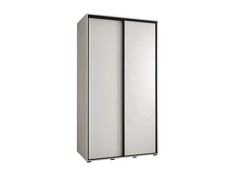 ARMOIRE DAVOS 1 À PORTES COULISSANTES 235,2/130/60 2 portes (Blanc/Blanc/Noir)