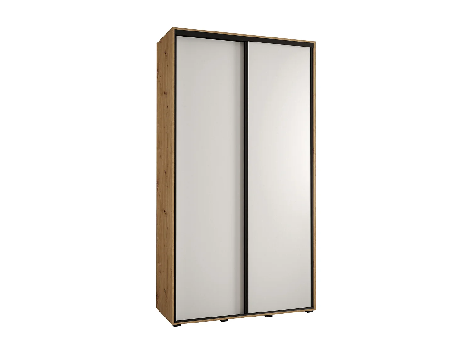 ARMOIRE DAVOS 1 À PORTES COULISSANTES 235,2/140/45 2 portes (Artisan/Blanc/Noir)