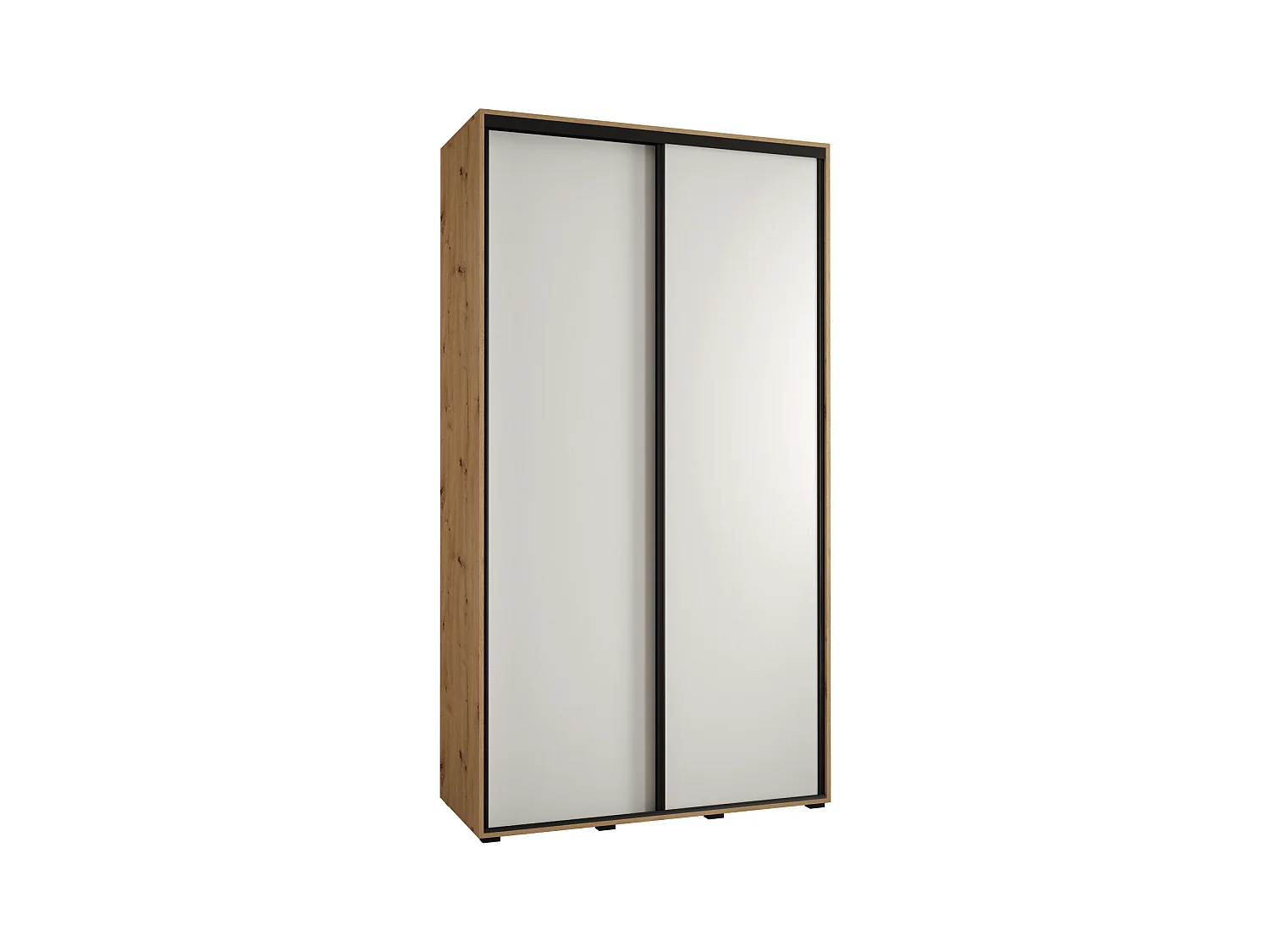 ARMOIRE DAVOS 1 À PORTES COULISSANTES 235,2/140/45 2 portes (Artisan/Blanc/Noir)