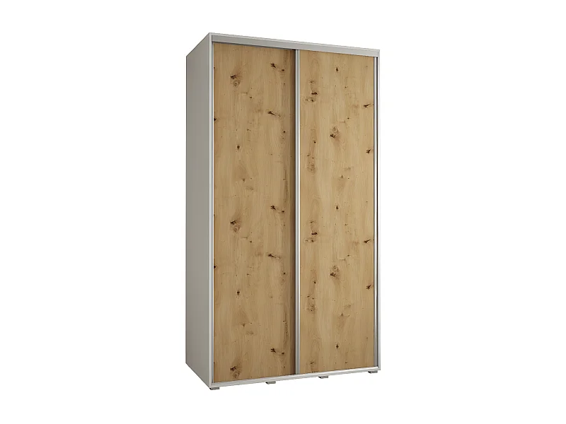 SCHWEBETÜRENSCHRANK DAVOS 1 235,2/130/45 2-türig (Weiß/Artisan/Silber)