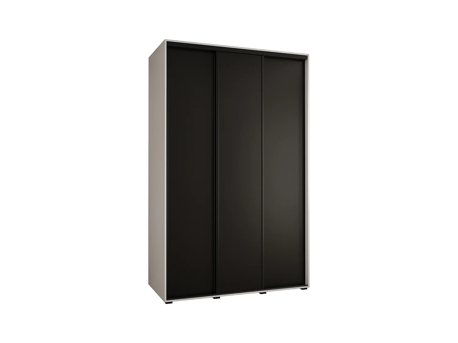 SCHWEBETÜRENSCHRANK DAVOS 1 235,2/150/60 3-türig (Weiß/Schwarz/Schwarz)