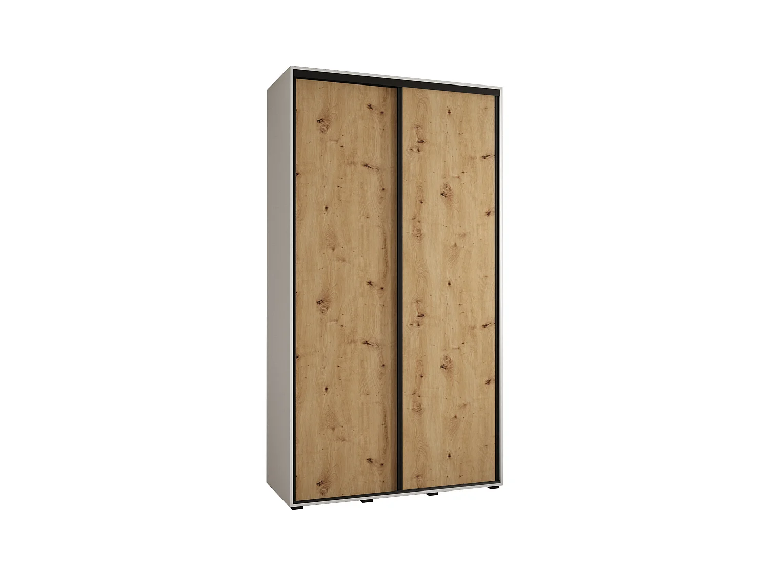SCHWEBETÜRENSCHRANK DAVOS 1 235,2/140/60 2-türig (Weiß/Artisan/Schwarz)