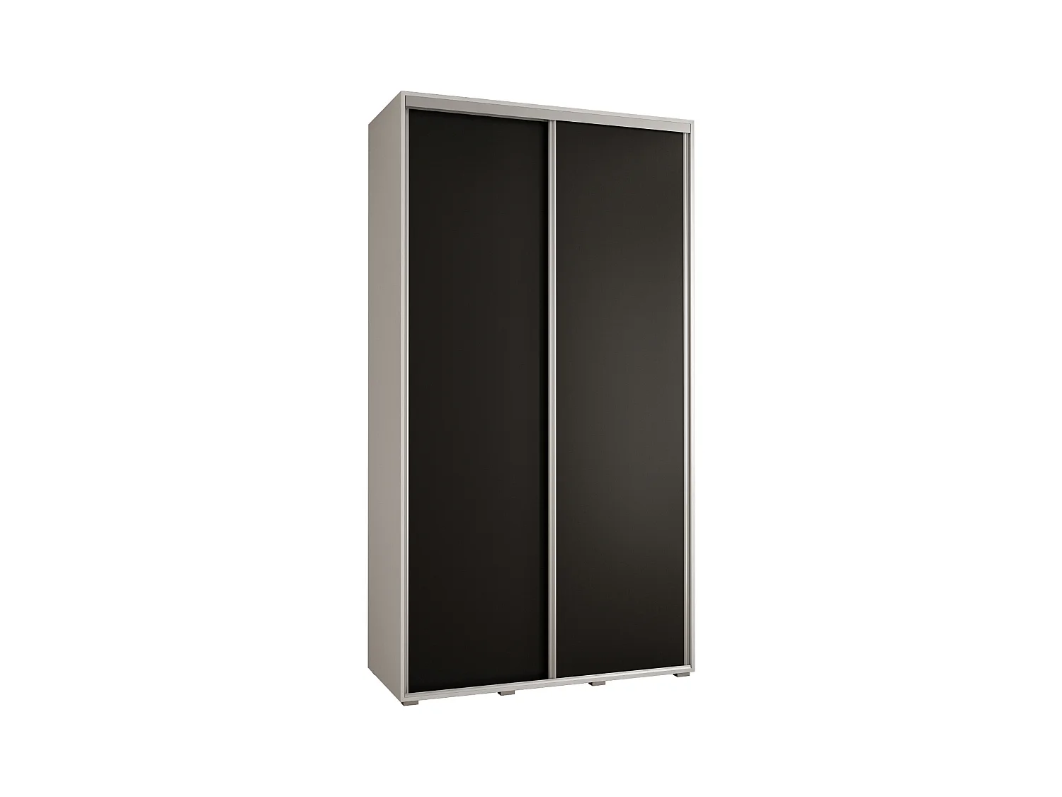SCHWEBETÜRENSCHRANK DAVOS 1 235,2/130/45 2-türig (Weiß/Schwarz/Silber)