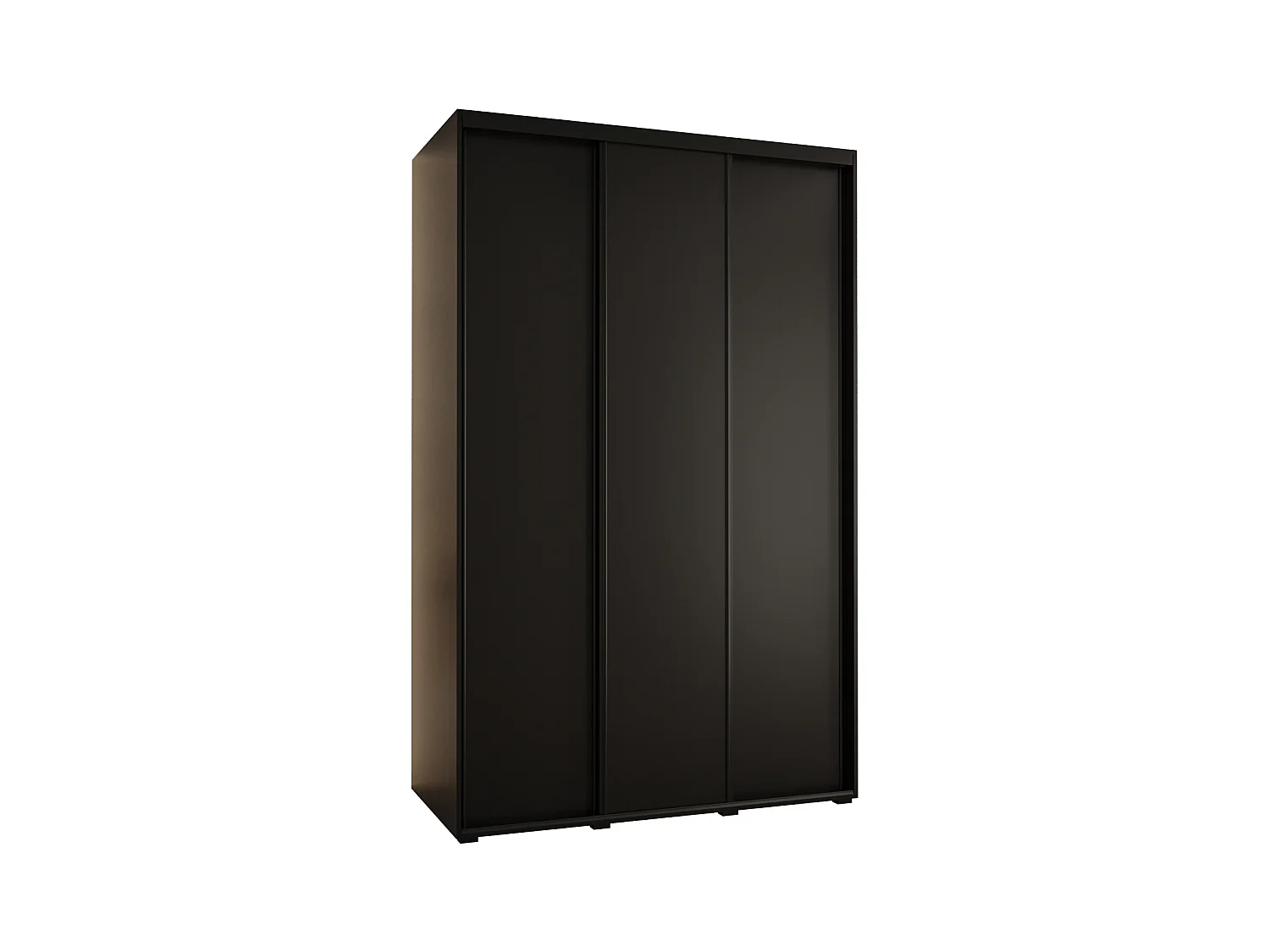 ARMOIRE DAVOS 1 À PORTES COULISSANTES 235,2/150/60 3 portes (Noir/Noir/Noir)