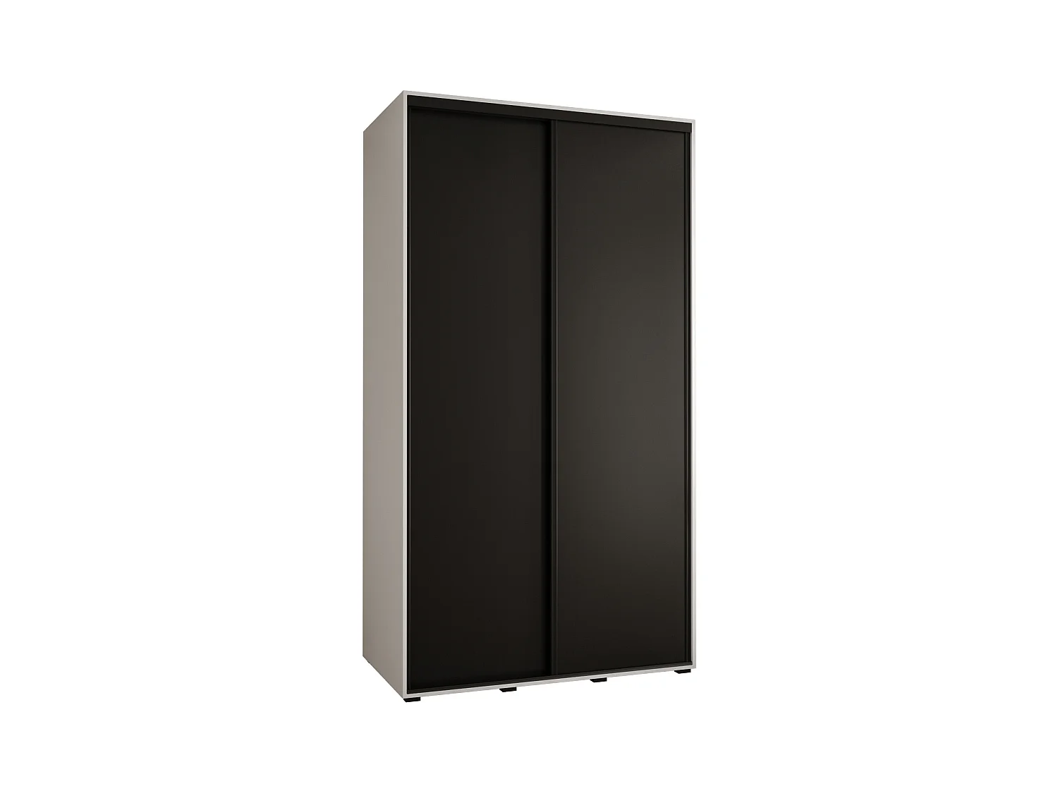 SCHWEBETÜRENSCHRANK DAVOS 1 235,2/140/60 2-türig (Weiß/Schwarz/Schwarz)