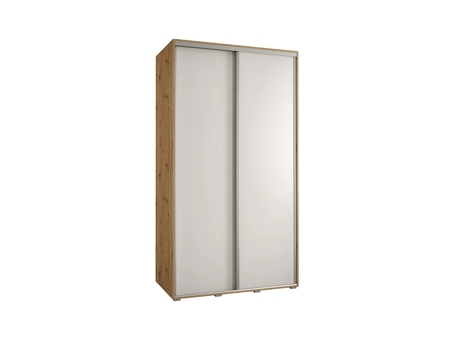 ARMOIRE DAVOS 1 À PORTES COULISSANTES 235,2/140/45 2 portes (Artisan/Blanc/Argent)