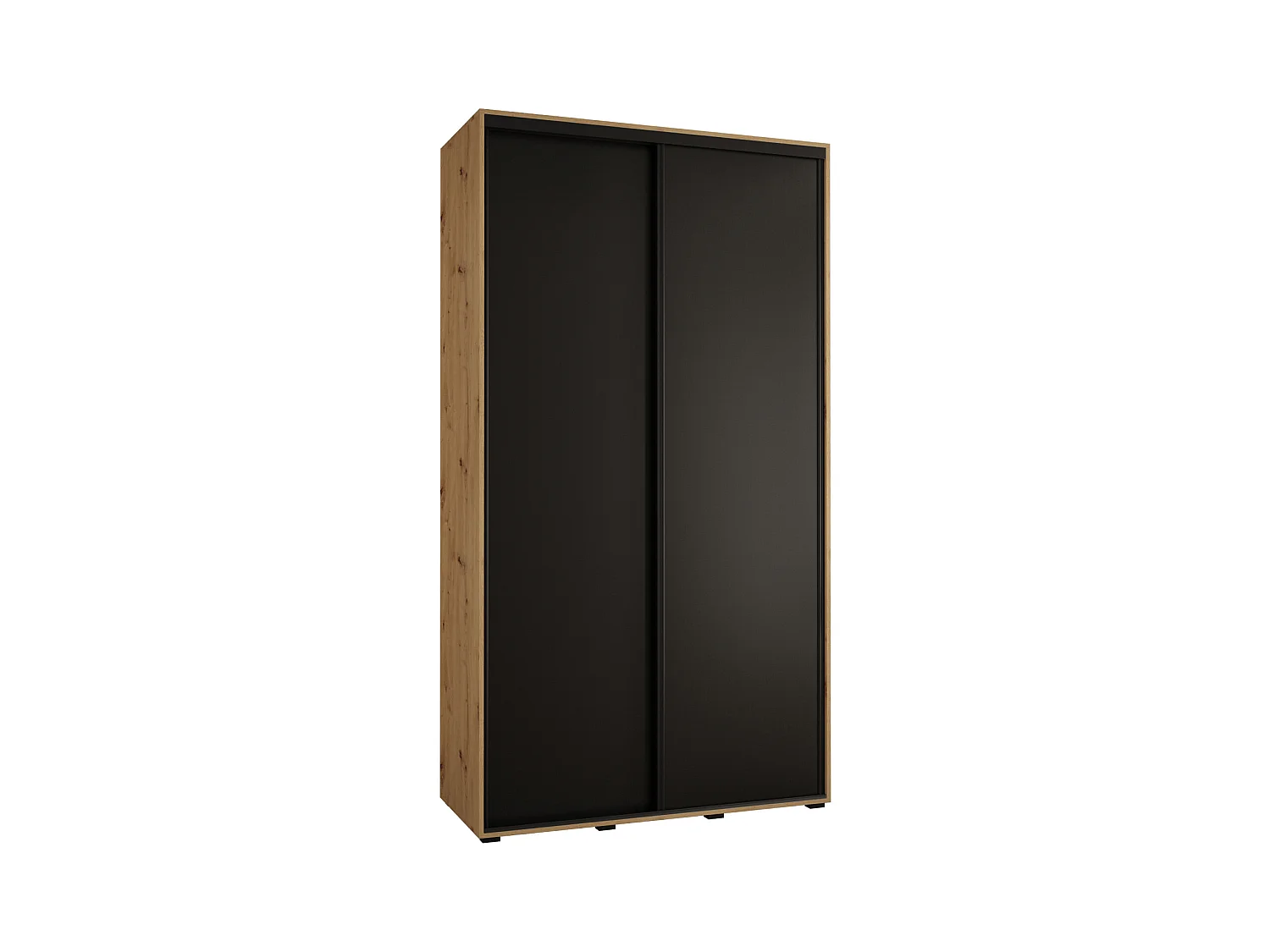ARMOIRE DAVOS 1 À PORTES COULISSANTES 235,2/140/45 2 portes (Artisan/Noir/Noir)