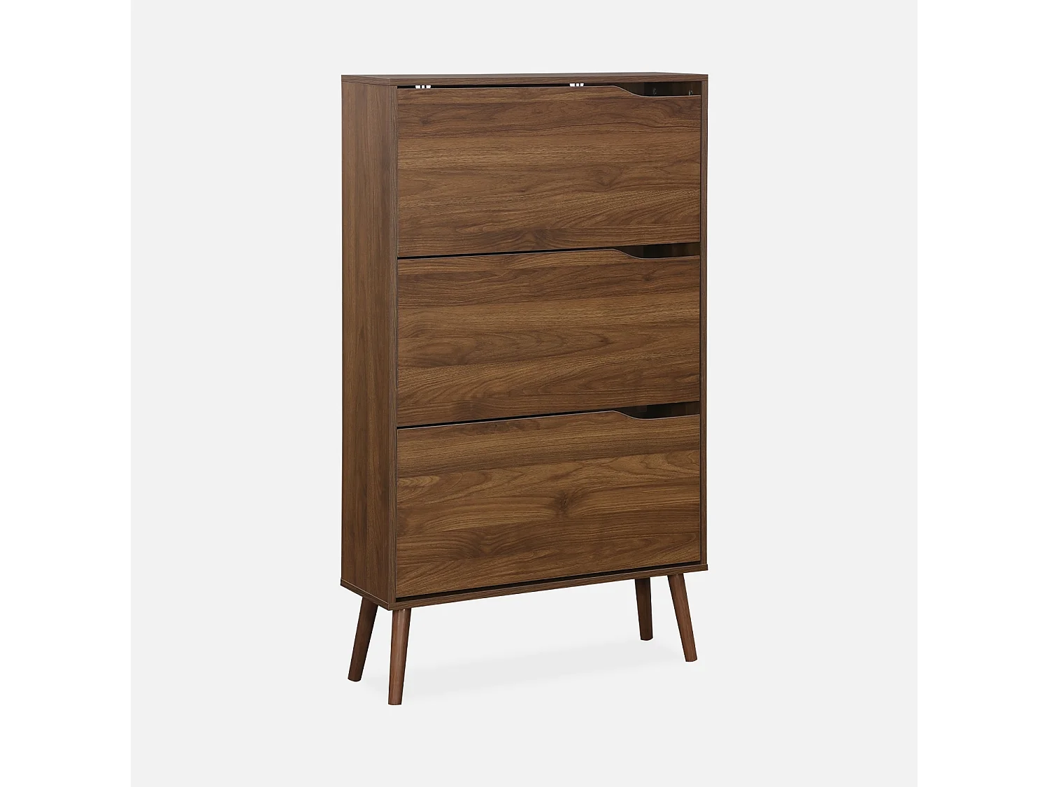 Mueble zapatero de madera de nogal con 3 puertas nogal