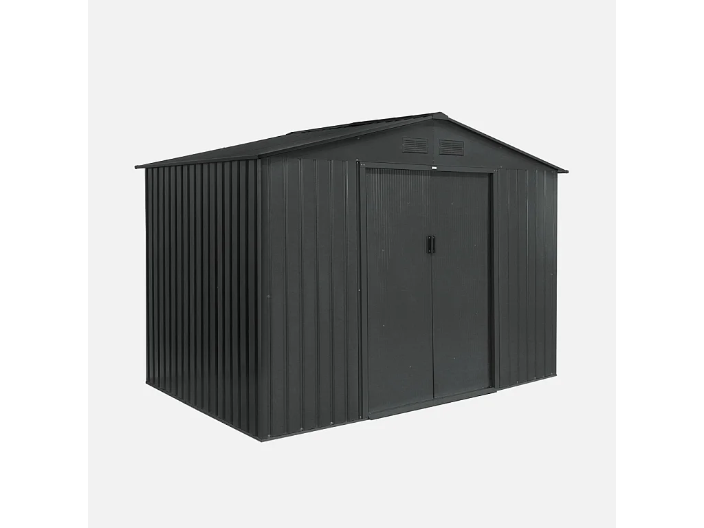 Casetta da giardino in metallo con kit di ancoraggio, 5.9m², antracite