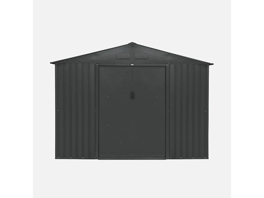 Casetta da giardino in metallo con kit di ancoraggio, 5.9m², antracite