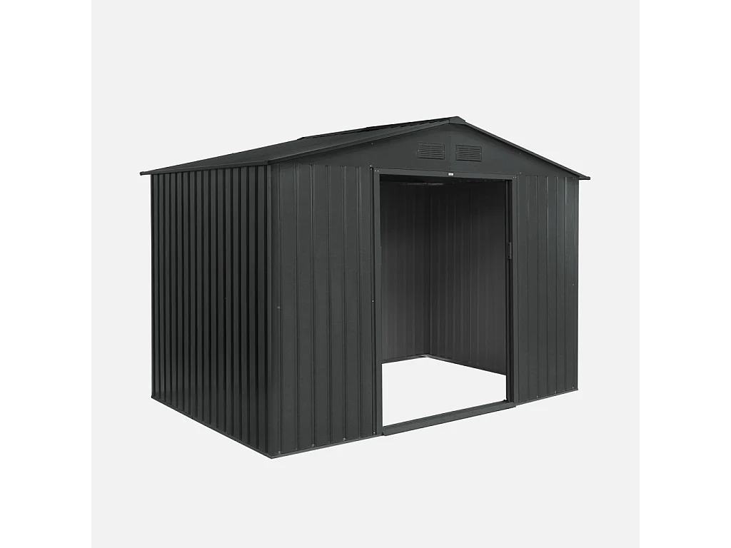 Casetta da giardino in metallo con kit di ancoraggio, 5.9m², antracite